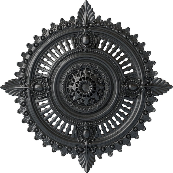 Ekena Millwork Haylynn Ceiling Medallion (Fits Canopies up to 1 1/4"), 29 1/8"OD x 1 1/4"ID x 4"P, Pewter CM29HYPES - main